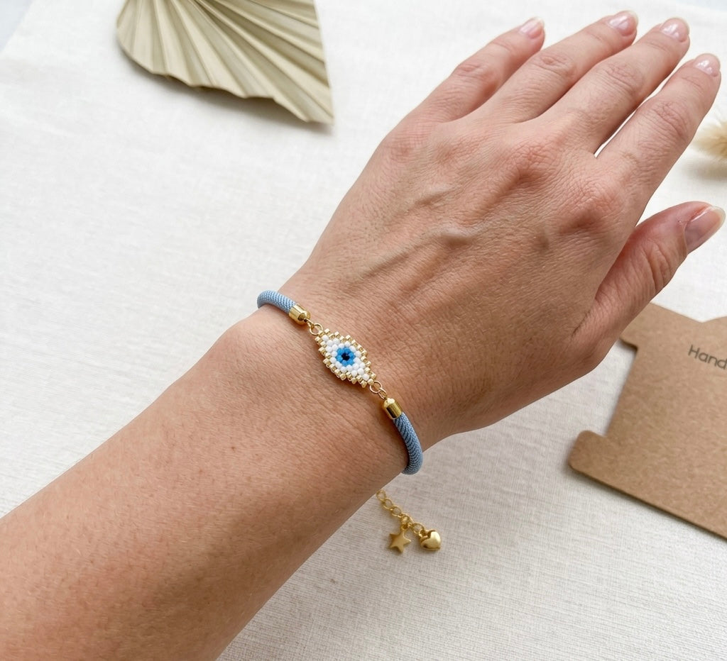 Handmade Miyuki Evil Eye Bracelet - Protection Amulet & Artisanal Jewelry