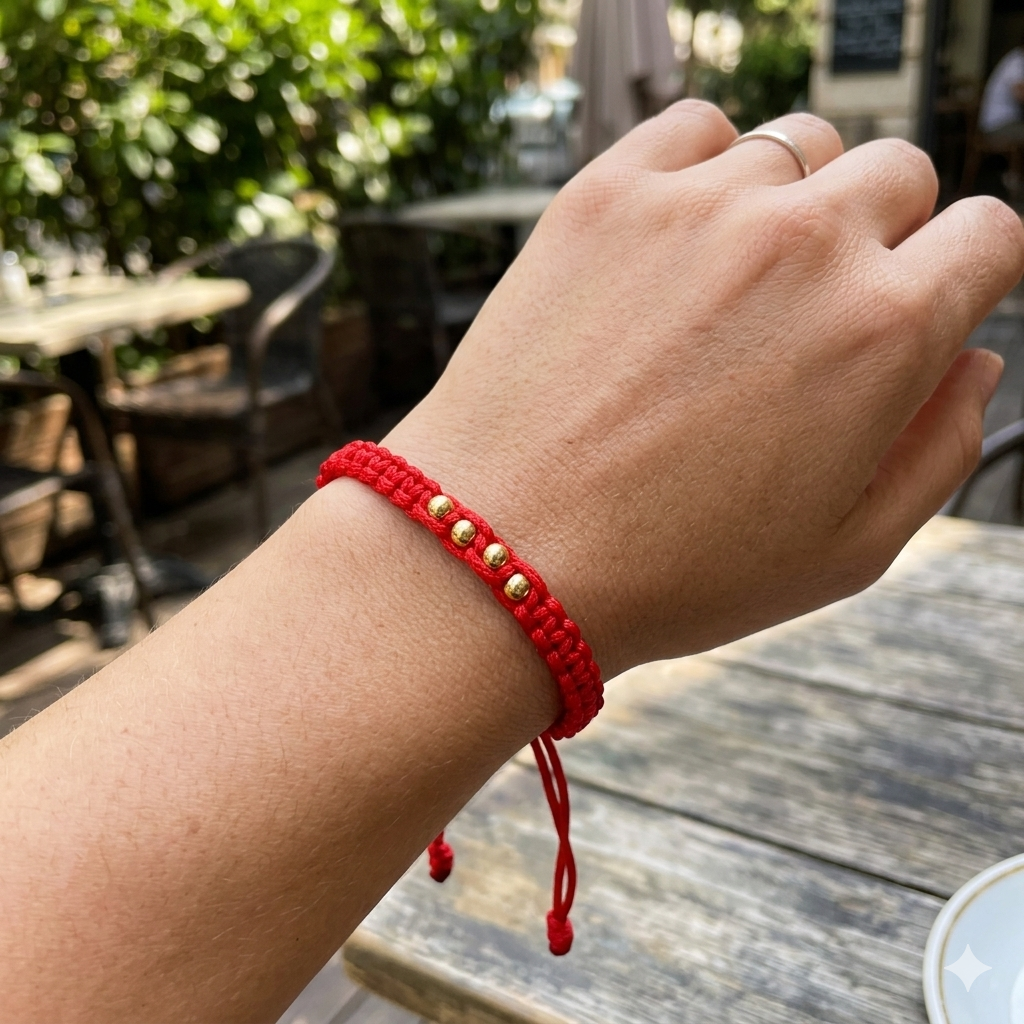 14k Gold Filled Red String Bracelet - Handmade Protection Jewelry