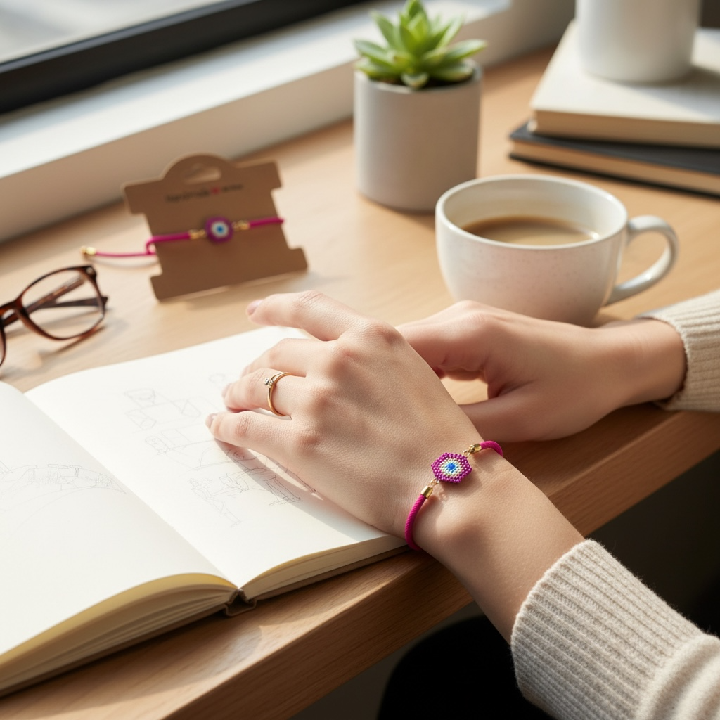 Miyuki Evil Eye Bracelet – Fuchsia