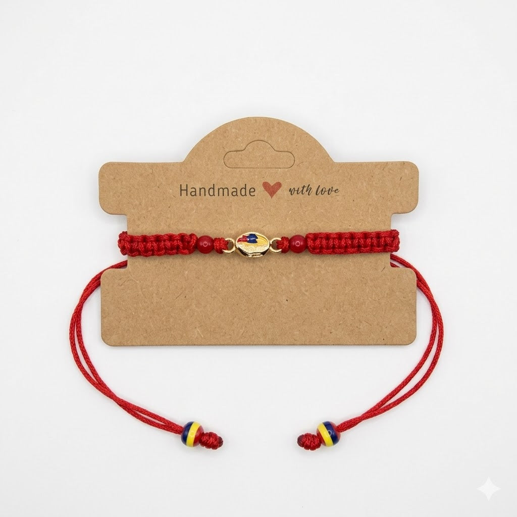 Colombian Pride Bracelet | Coffee Bean & Flag | Handwoven Artisan Jewelry