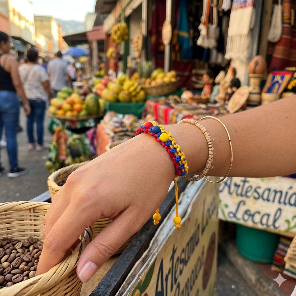 Handmade Tricolor Bracelet: Venezuela, Colombia & Ecuador