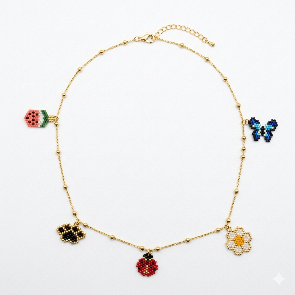 Summer Garden" Miyuki Charm Necklac