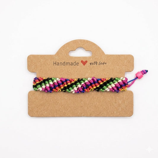 Multicolor Striped Woven Bracelet | Handcrafted Boho Jewelry