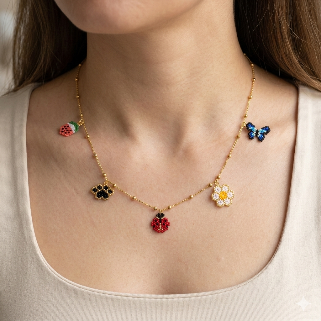 Summer Garden" Miyuki Charm Necklac