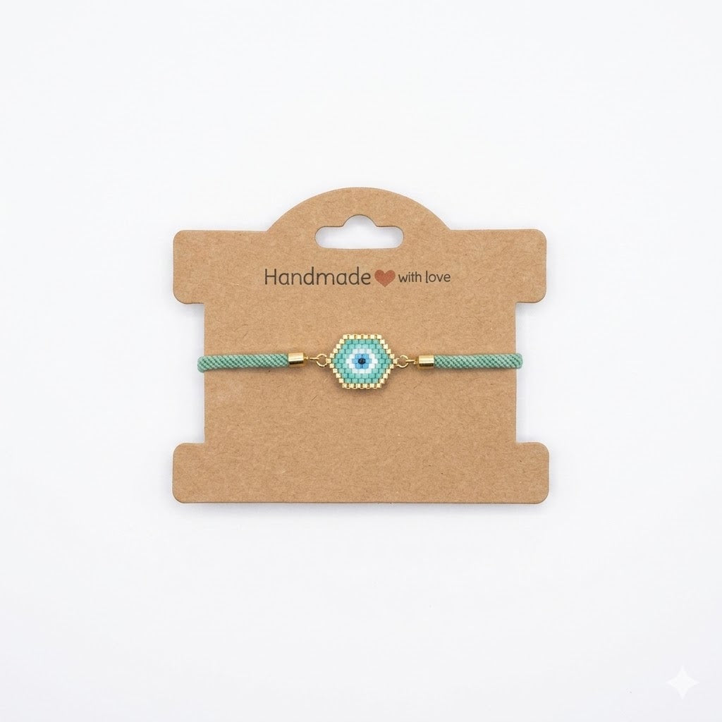 Miyuki Evil Eye Bracelet – Mint Green