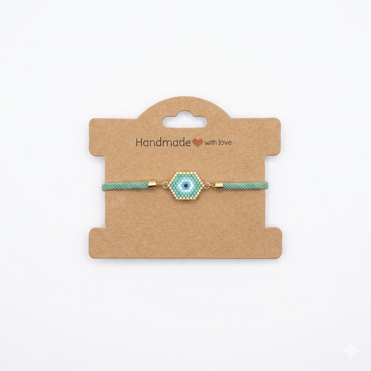 Miyuki Evil Eye Bracelet – Mint Green