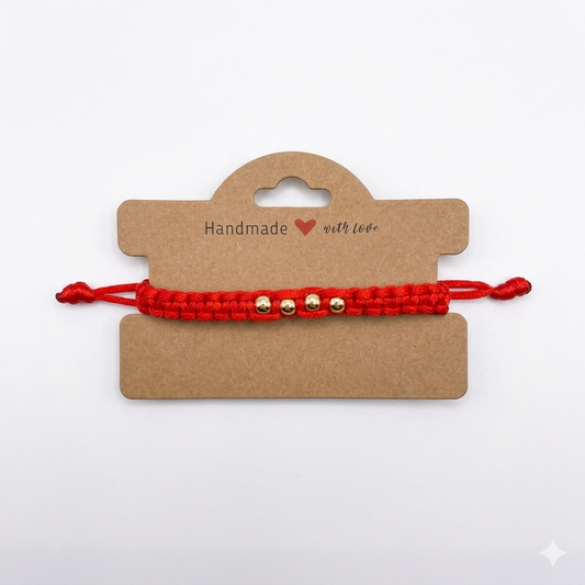 14k Gold Filled Red String Bracelet - Handmade Protection Jewelry