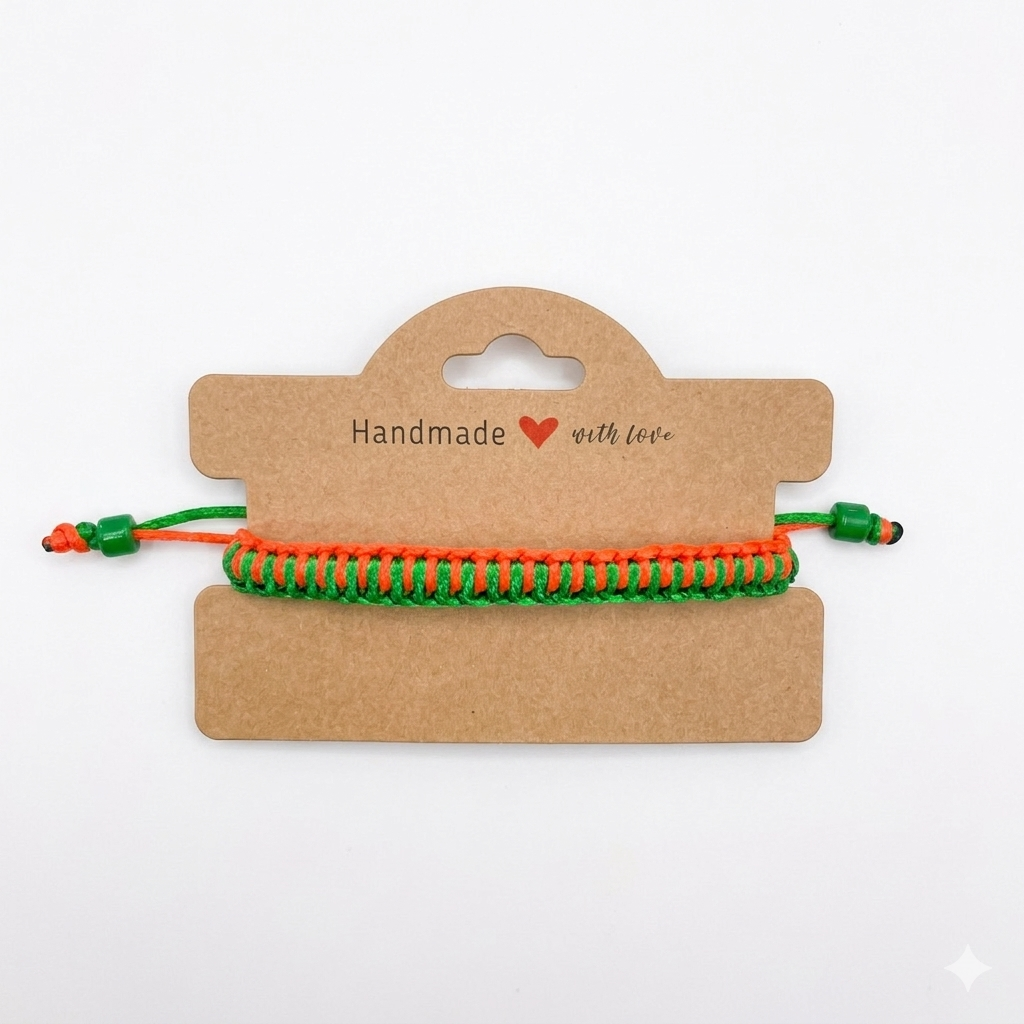 University of Miami Hurricanes Bracelet - Green & Orange Handmade Jewelry