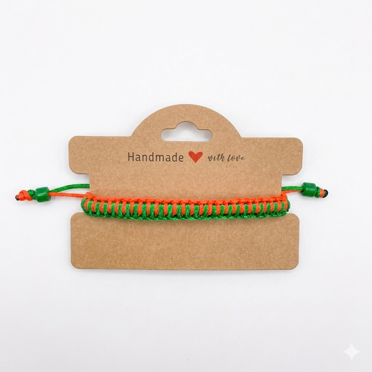 University of Miami Hurricanes Bracelet - Green & Orange Handmade Jewelry