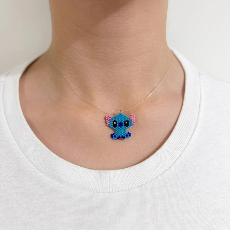 Handmade Miyuki Stitch Charm Necklace