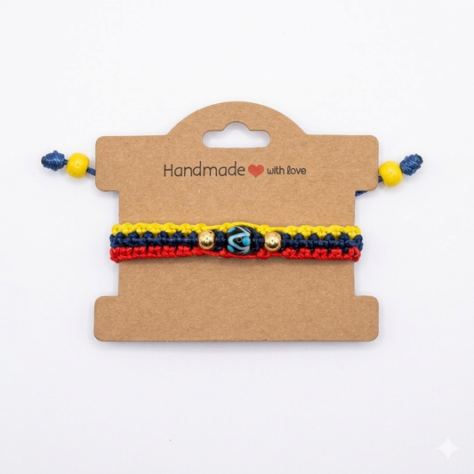 Colombian Flag Bracelet with Protection Charm 🇨🇴✨