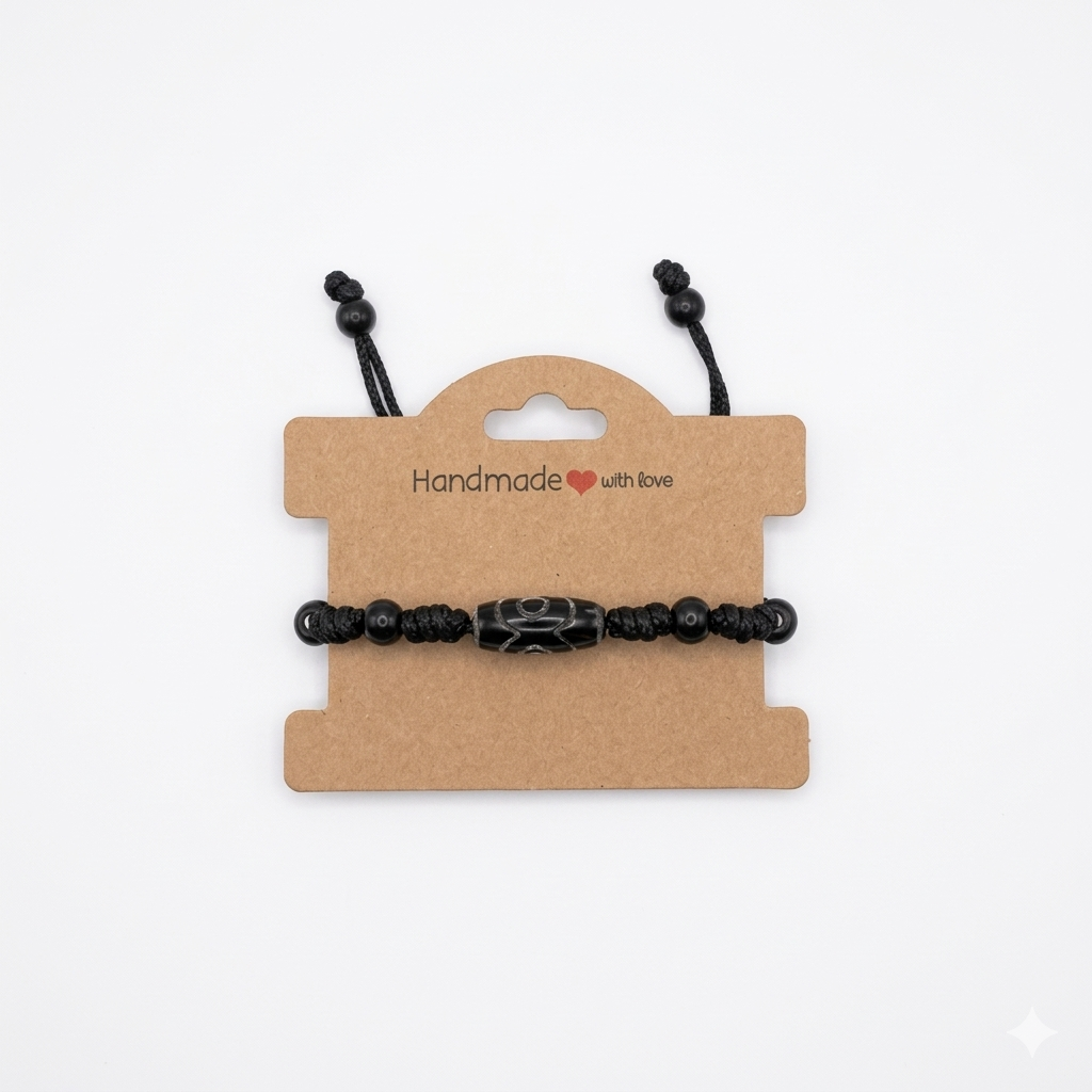 Handmade Black Protection Bracelet - San Francisco Knot - Adjustable