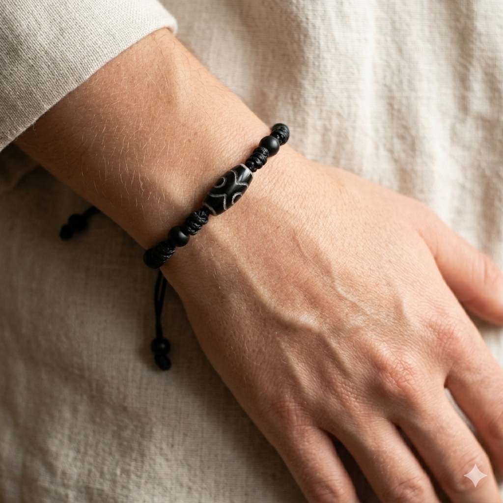 Handmade Black Protection Bracelet - San Francisco Knot - Adjustable