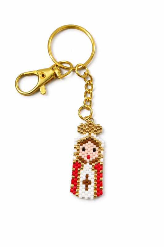 Llavero Virgen María – Miyuki Delica Hecho a Mano