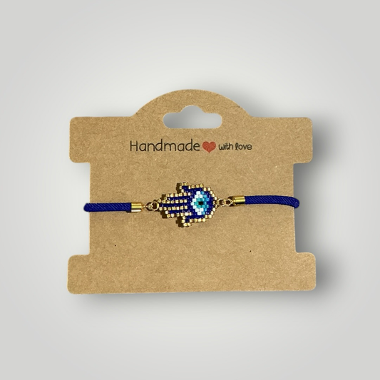 Miyuki Hamsa Hand Bracelet – Blue