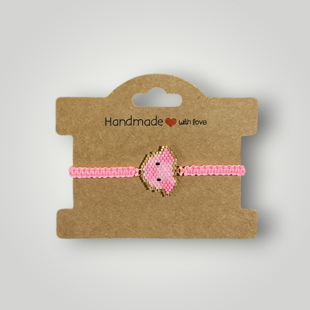 Miyuki Piggy Bracelet – Pink Macramé
