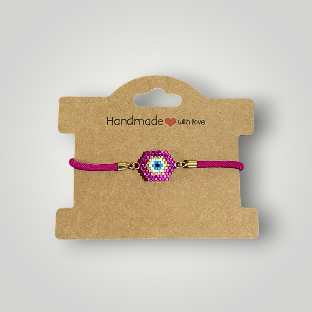 Miyuki Evil Eye Bracelet – Fuchsia