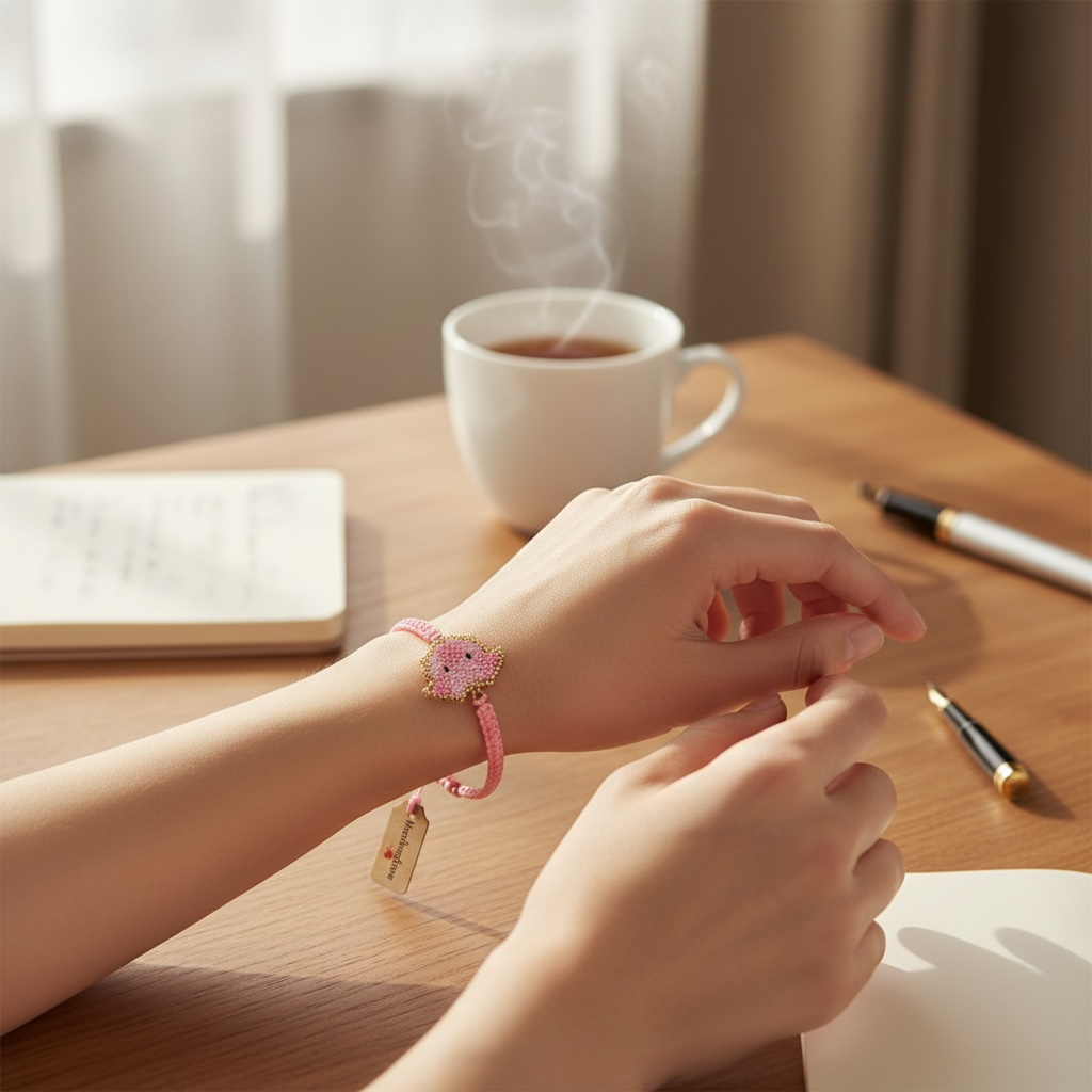 Miyuki Piggy Bracelet – Pink Macramé